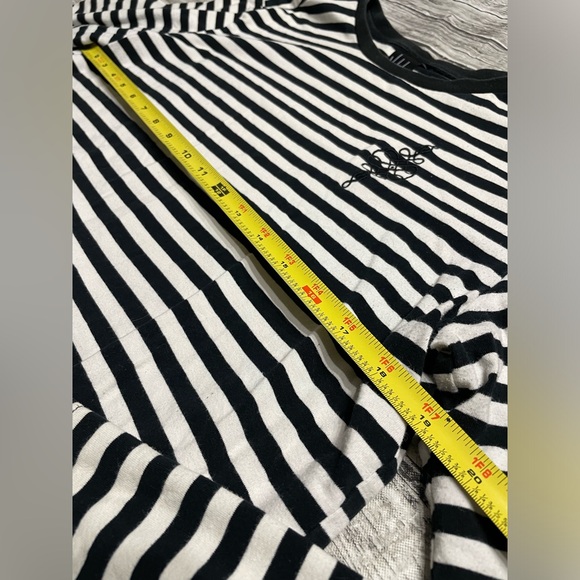 Adult Medium Vakate horizontal stripe black & white loose fit long sleeve - Picture 5 of 7